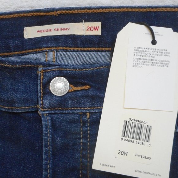 🌸SOLD🌸 New LEVI'S JEANS Size 20W Wedgie Skinny Denim - Picture 11 of 11